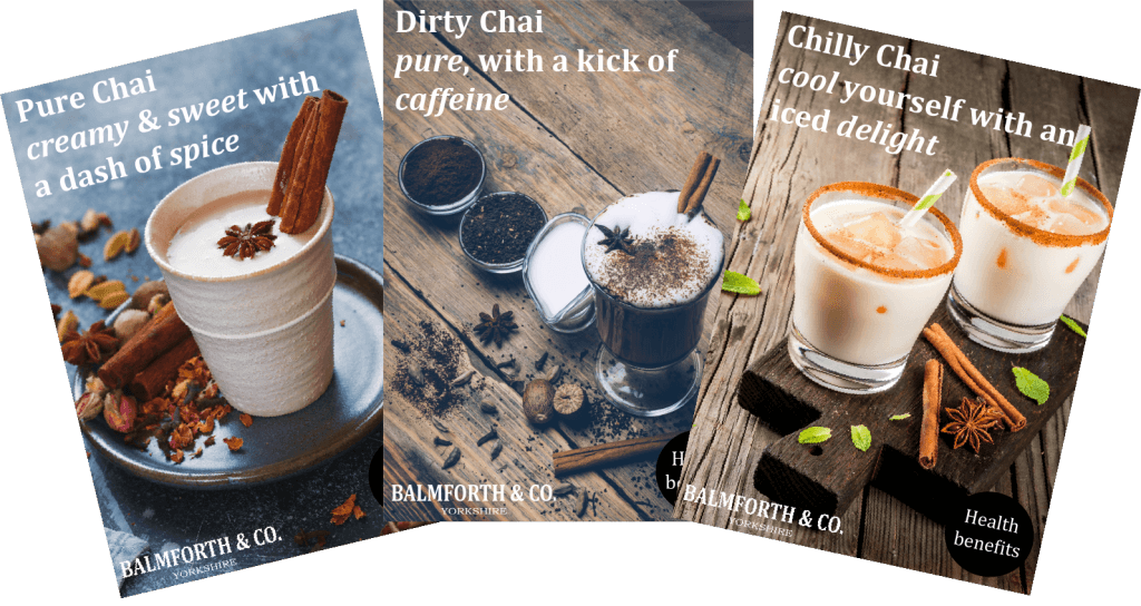 coffee offers - chai tea range
