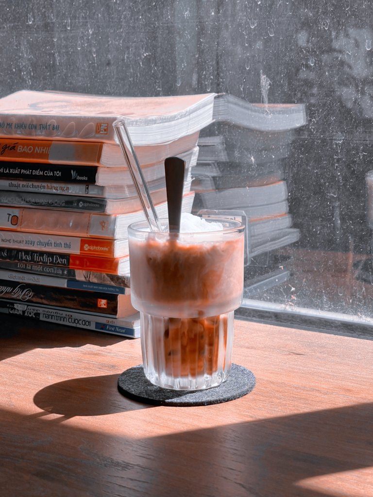 Butterscotch iced coffee in glass