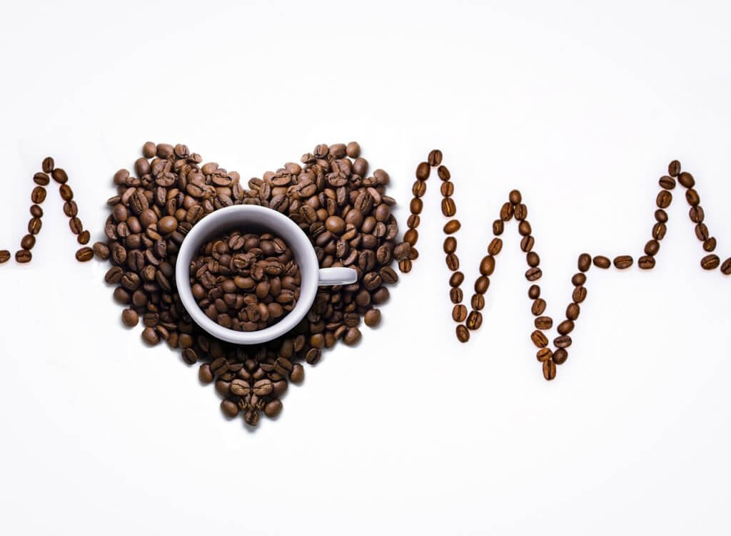 Healthy Coffee heart with coffee beans